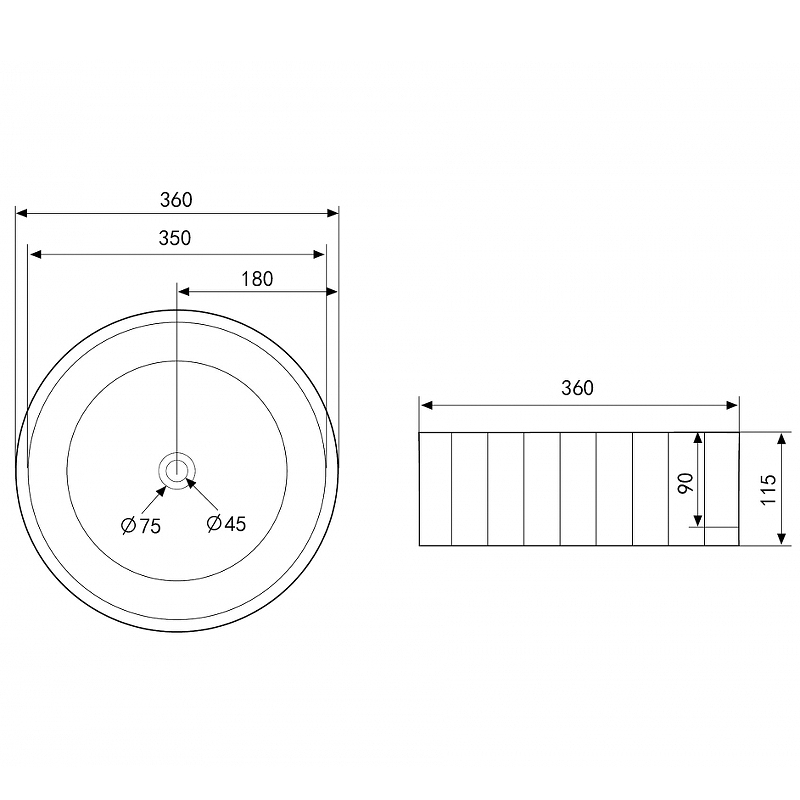 Раковина-чаша Abber Bequem 36 AC2111 Белая от магазина ЛесКонПром.ру
