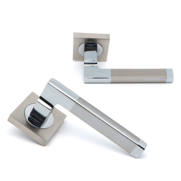 Ручки дверные NEODECO А61919 никель от магазина ЛесКонПром.ру