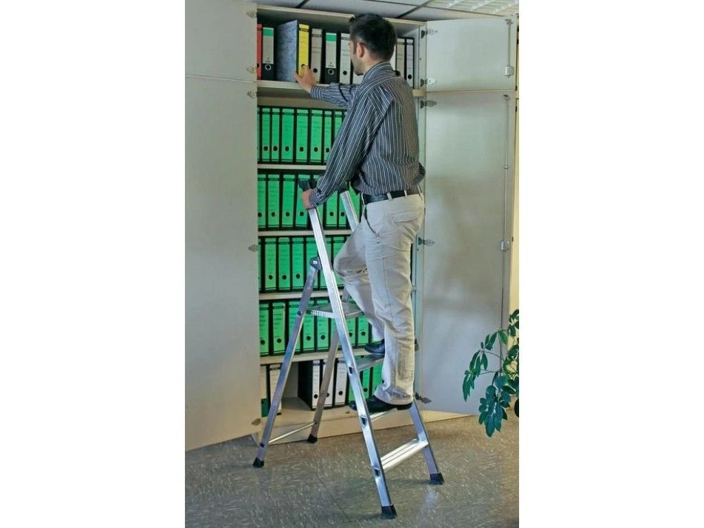 Стремянка алюминиевая Krause Solido 4 ступени (арт. 126634) от магазина ЛесКонПром.ру