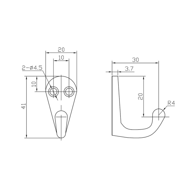 Крючок мебельный JET 588 белый от магазина ЛесКонПром.ру