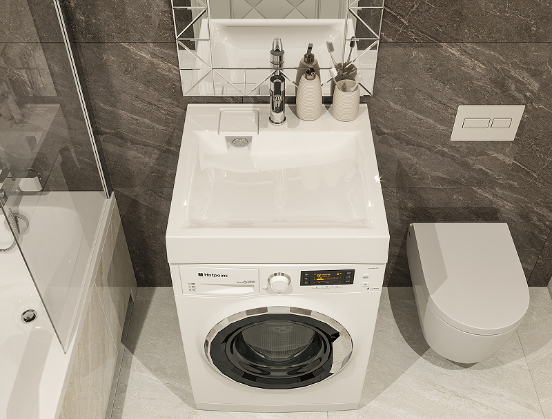 Раковина Paola Siena 60x60 на стиральную машину Белая глянцевая от магазина ЛесКонПром.ру