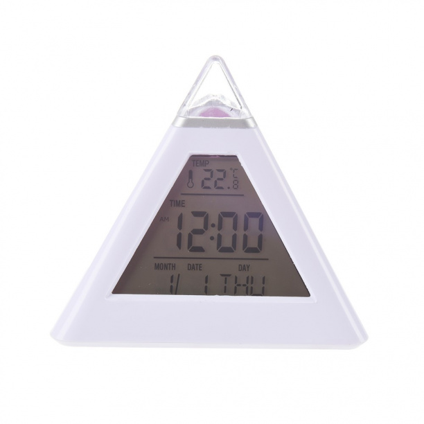 Часы-будильник LuazON Пирамида 100х100 мм белые от магазина ЛесКонПром.ру