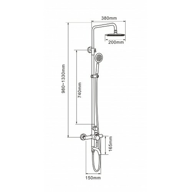 Душевая система Melana F1003P Нержавеющая сталь от магазина ЛесКонПром.ру
