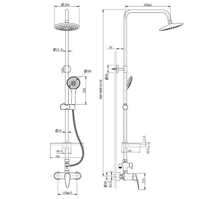 Душевая система Lemark Linara LM0460C Хром от магазина ЛесКонПром.ру