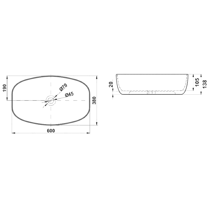 Раковина-чаша Melana 51 MLN-320352 Белая от магазина ЛесКонПром.ру