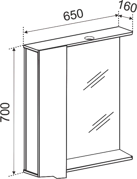 Зеркало Emmy Агата 65 L от магазина ЛесКонПром.ру