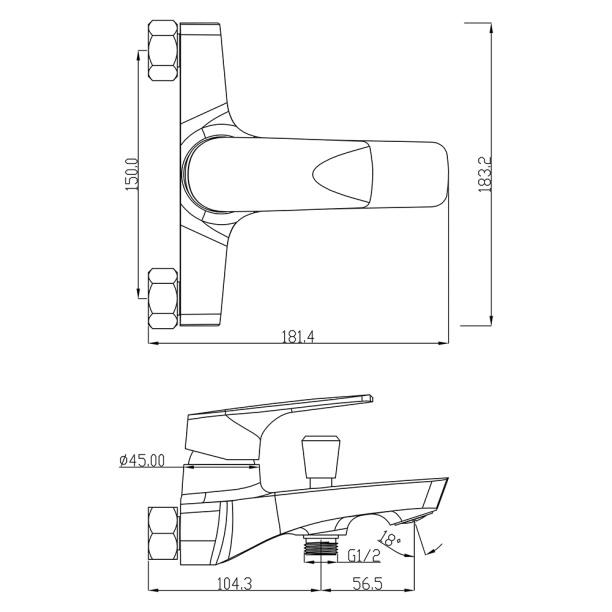 Смеситель для ванны SWEDBE Venado от магазина ЛесКонПром.ру