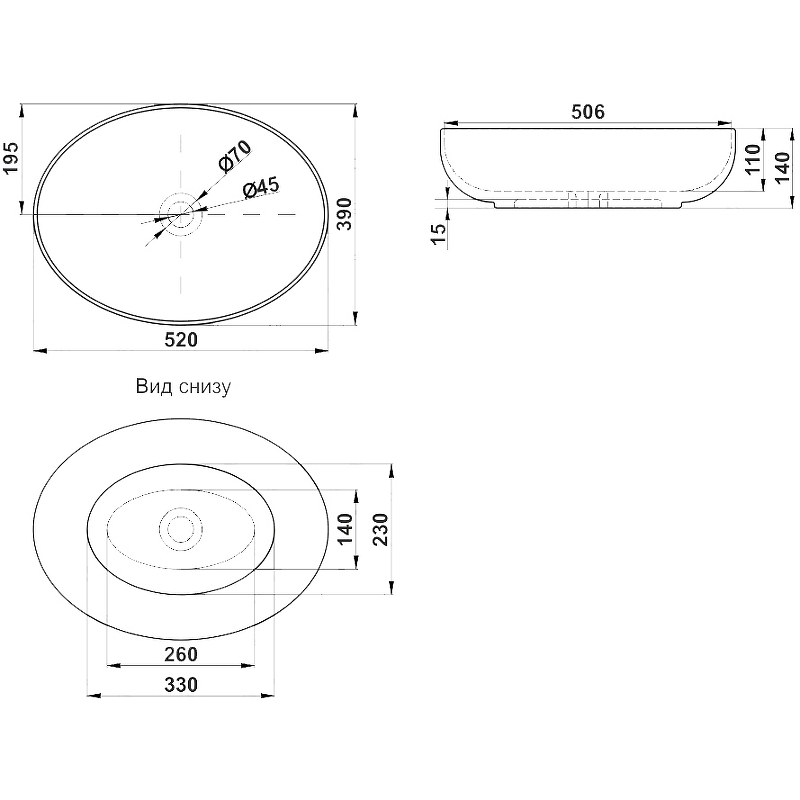 Раковина-чаша Melana 52 MLN-320316 Белая от магазина ЛесКонПром.ру