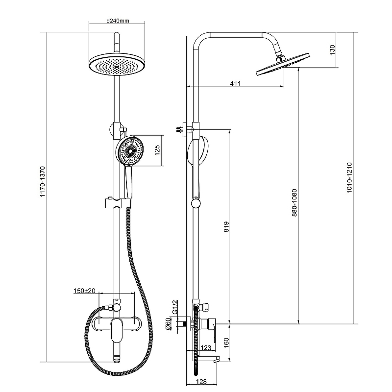 Душевая система Bond B01-9100 Хром от магазина ЛесКонПром.ру