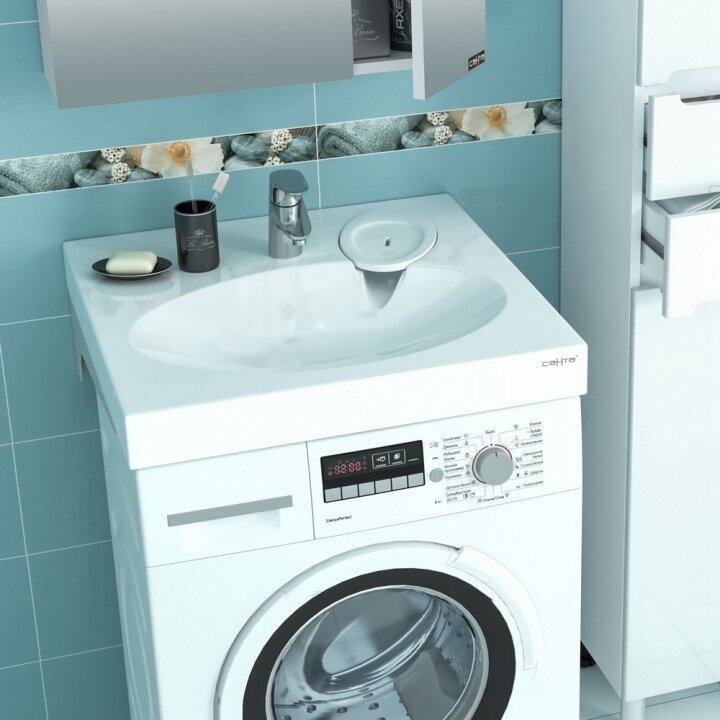 Раковина СанТа Луна 60 900103 на стиральную машину Белая от магазина ЛесКонПром.ру