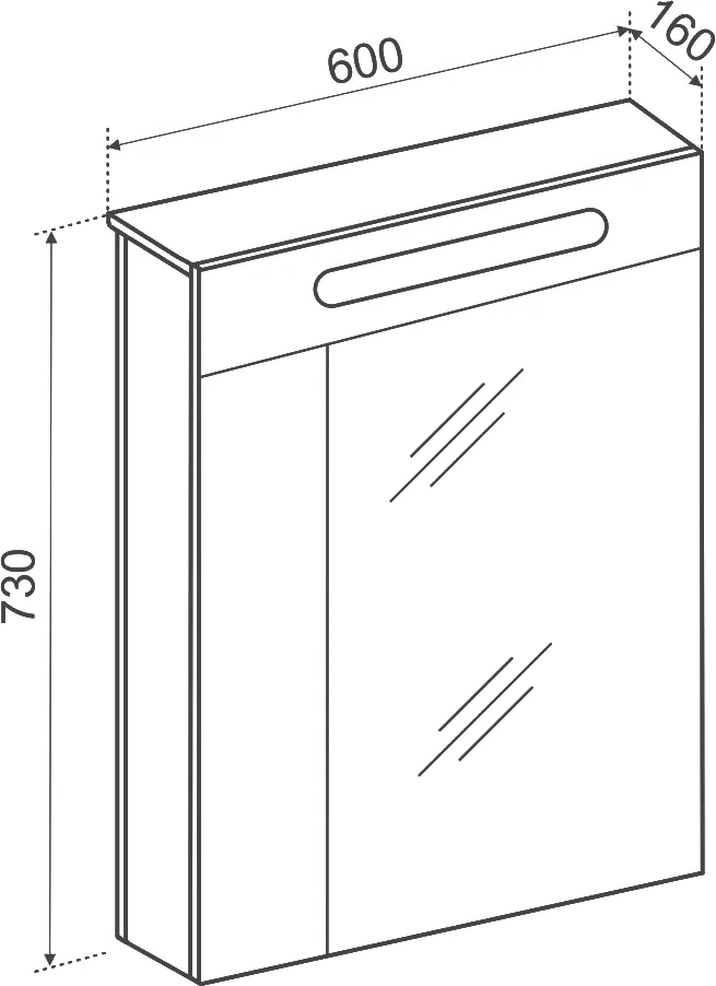 Зеркало-шкаф Emmy Сигма 60 с подсветкой от магазина ЛесКонПром.ру