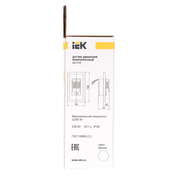Датчик движения IEK 1200 Вт скрытой установки от магазина ЛесКонПром.ру