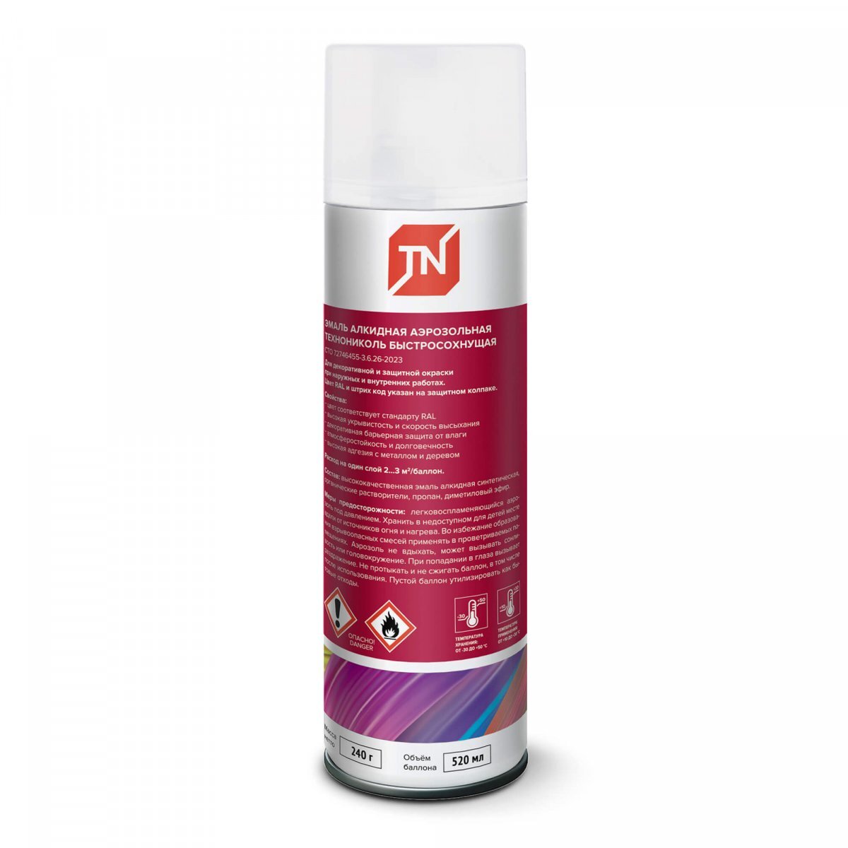 Эмаль аэрозольная ТЕХНОНИКОЛЬ белая матовая 9003М от магазина ЛесКонПром.ру