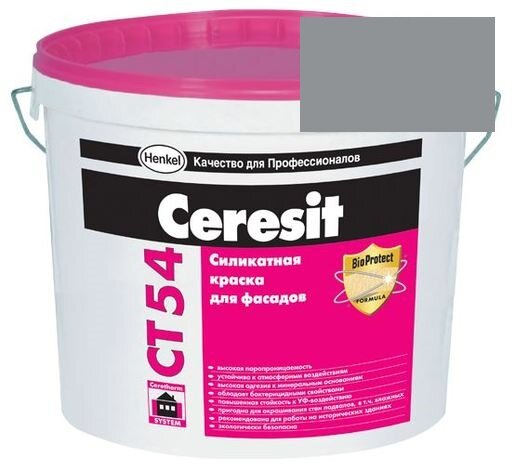 Краска силикатная фасадная Церезит CT 54 15 л Nebraska 4 от магазина ЛесКонПром.ру