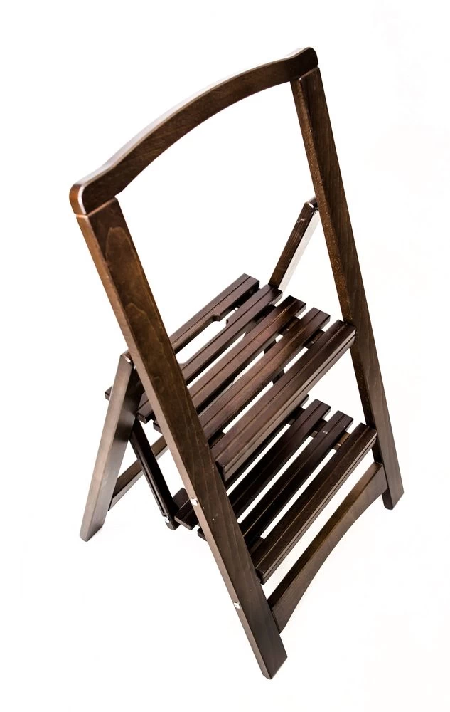 Стремянка деревянная с широкими ступенями Hoz-Block Микки 2 ступени Венге (арт. СДМ-2В) от магазина ЛесКонПром.ру