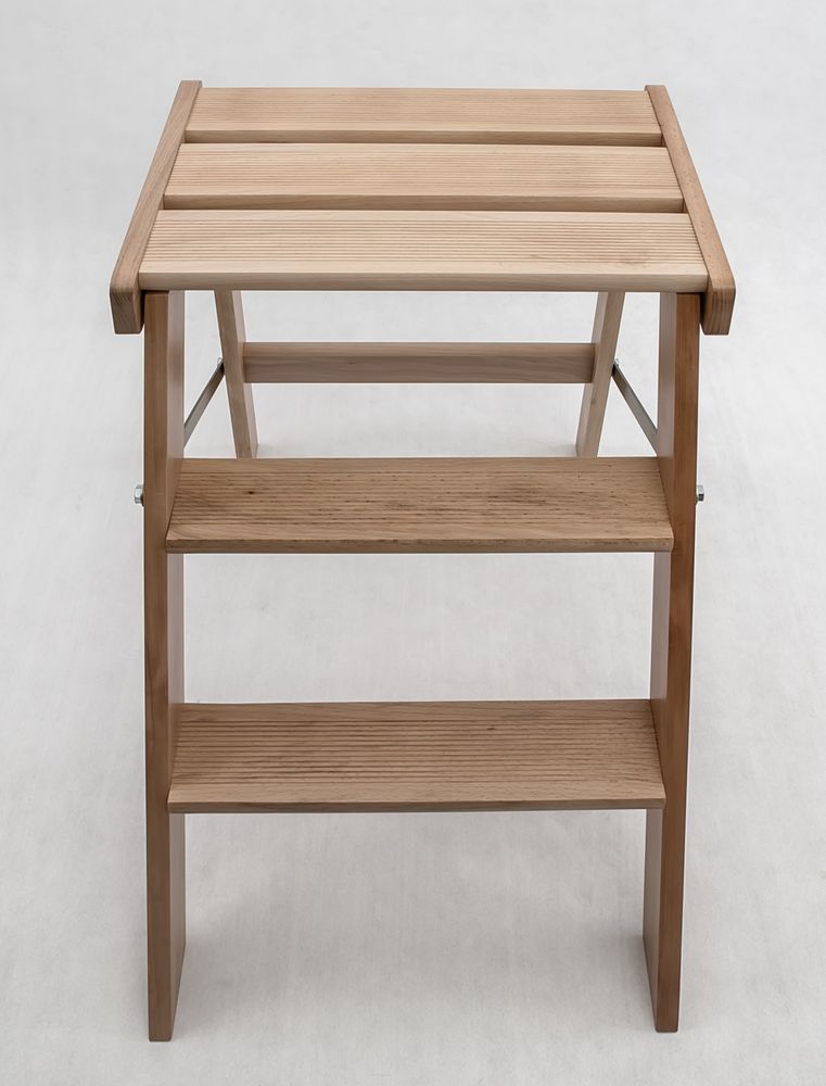 Стремянка-табурет деревянная Hoz-Block Джексон 3 ступени Светлая (арт. СДТД-3С) от магазина ЛесКонПром.ру