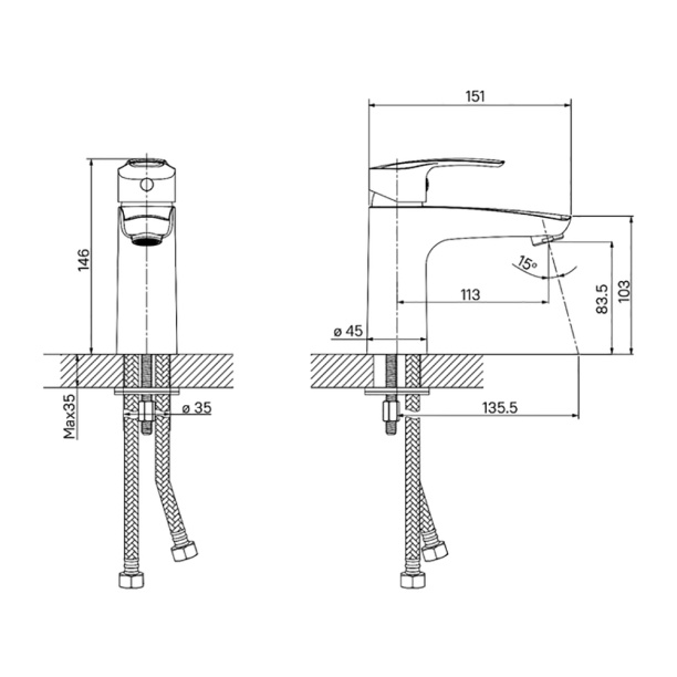 Смеситель для раковины IDDIS Ray черный от магазина ЛесКонПром.ру