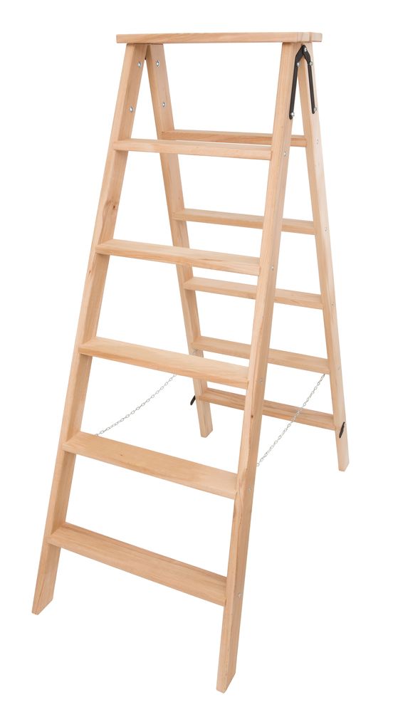 Стремянка двухсторонняя деревянная со ступенями Hoz-Block Штукатур 2x8 ступеней (арт. СДДШ-8) от магазина ЛесКонПром.ру