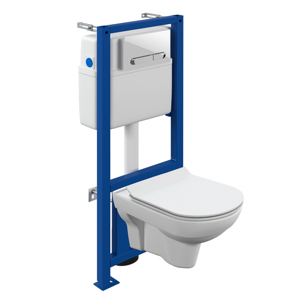 Инсталляция Cersanit Estetica с унитазом, сиденьем, кнопкой белой от магазина ЛесКонПром.ру