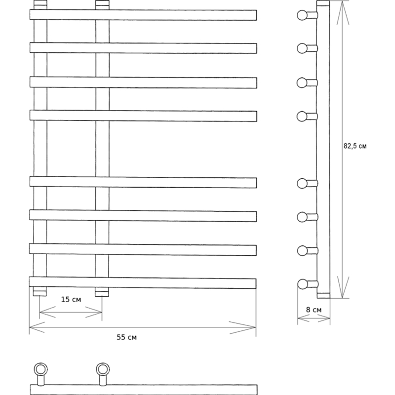 Водяной полотенцесушитель EWRIKA Медея LT 80х55 Хром от магазина ЛесКонПром.ру