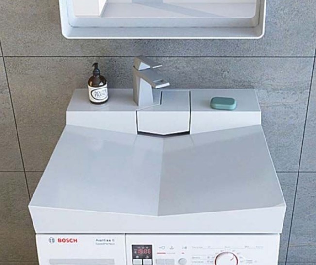 Раковина Andrea Onyx 60 4680028070504 на стиральную машину Белая от магазина ЛесКонПром.ру