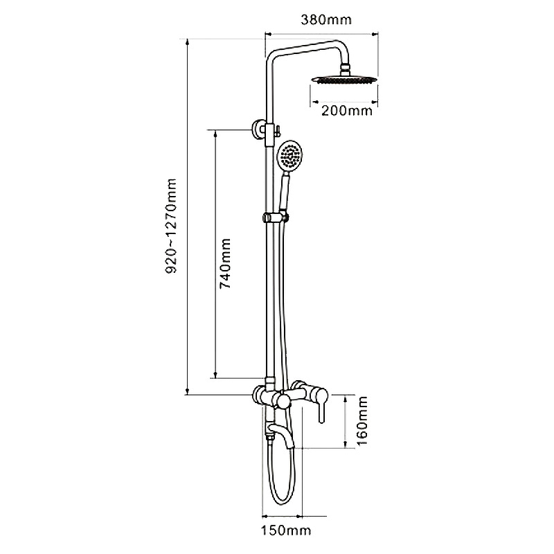 Душевая система Melana F1002P Нержавеющая сталь от магазина ЛесКонПром.ру