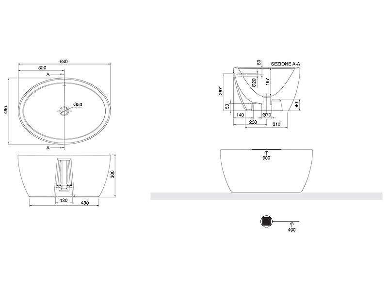 Раковина-чаша Scarabeo Matty 64 8056 Белая от магазина ЛесКонПром.ру