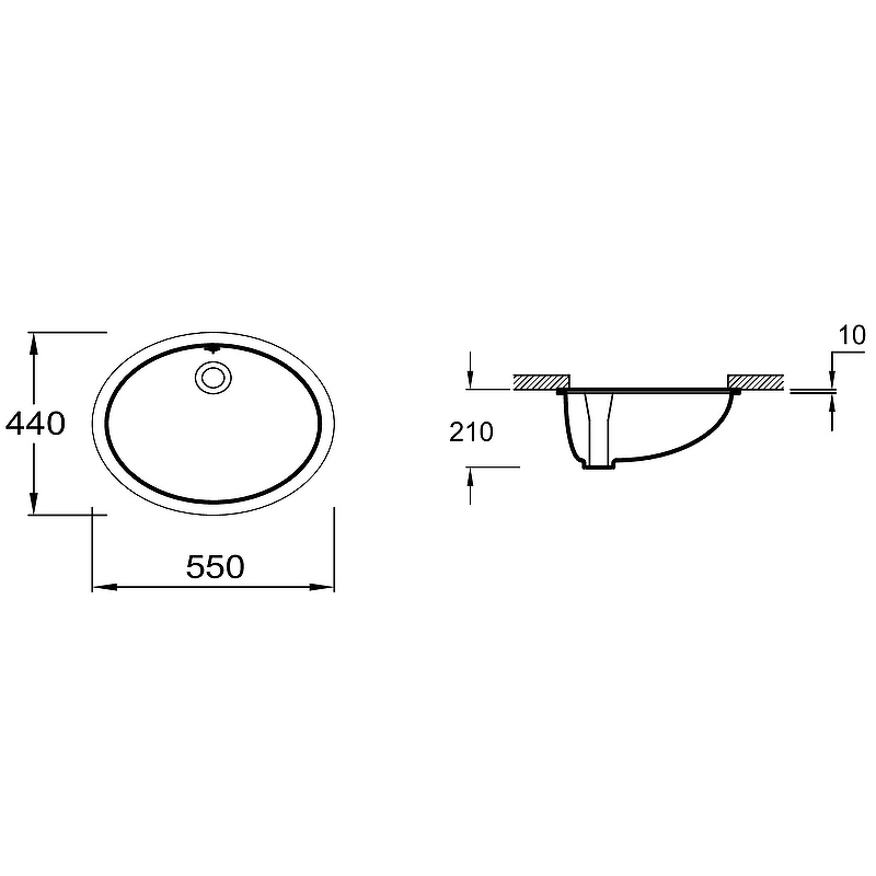 Раковина Jacob Delafon Caxton 55 E2211-0 Белая от магазина ЛесКонПром.ру