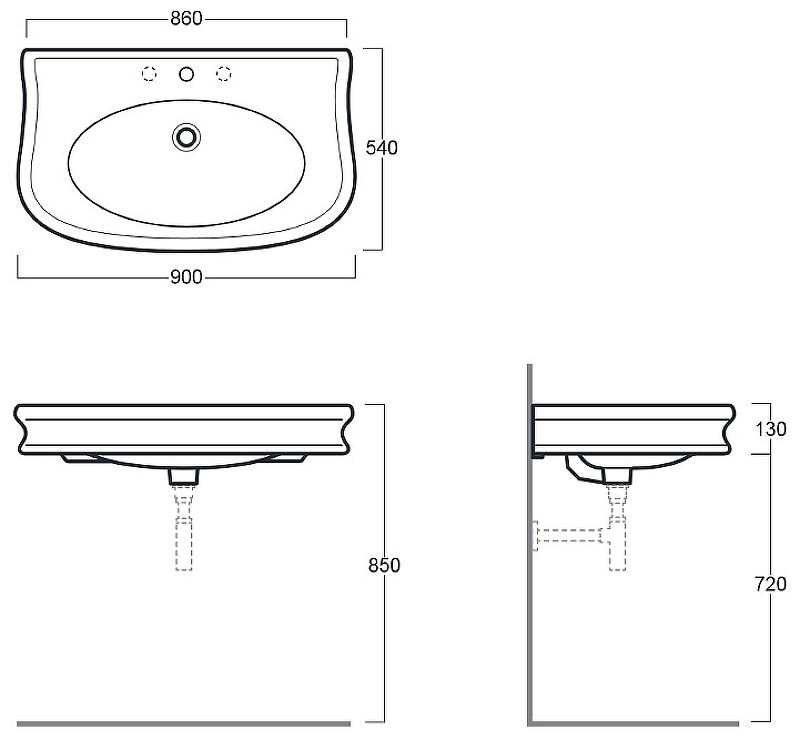 Раковина Simas Lante 90 LA11bi*1 Белая от магазина ЛесКонПром.ру