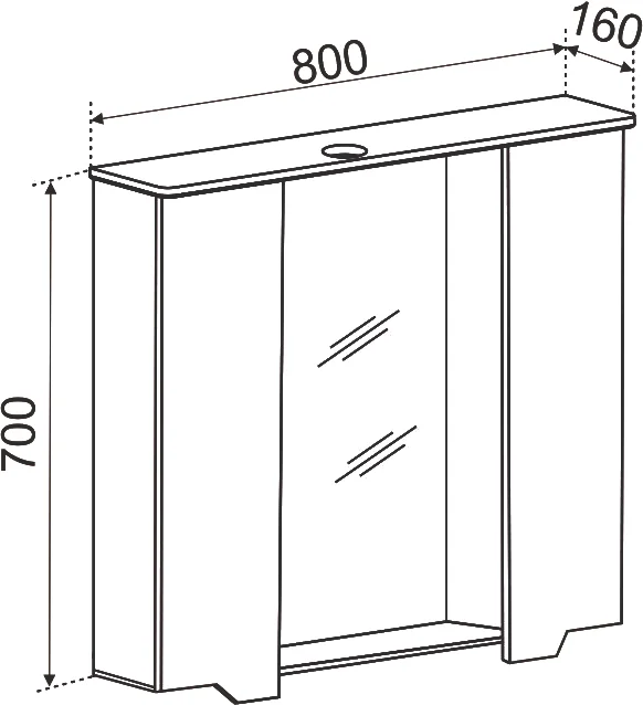 Зеркало Emmy Агата 80 от магазина ЛесКонПром.ру