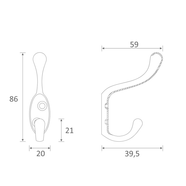 Крючок мебельный JET 586 хром от магазина ЛесКонПром.ру
