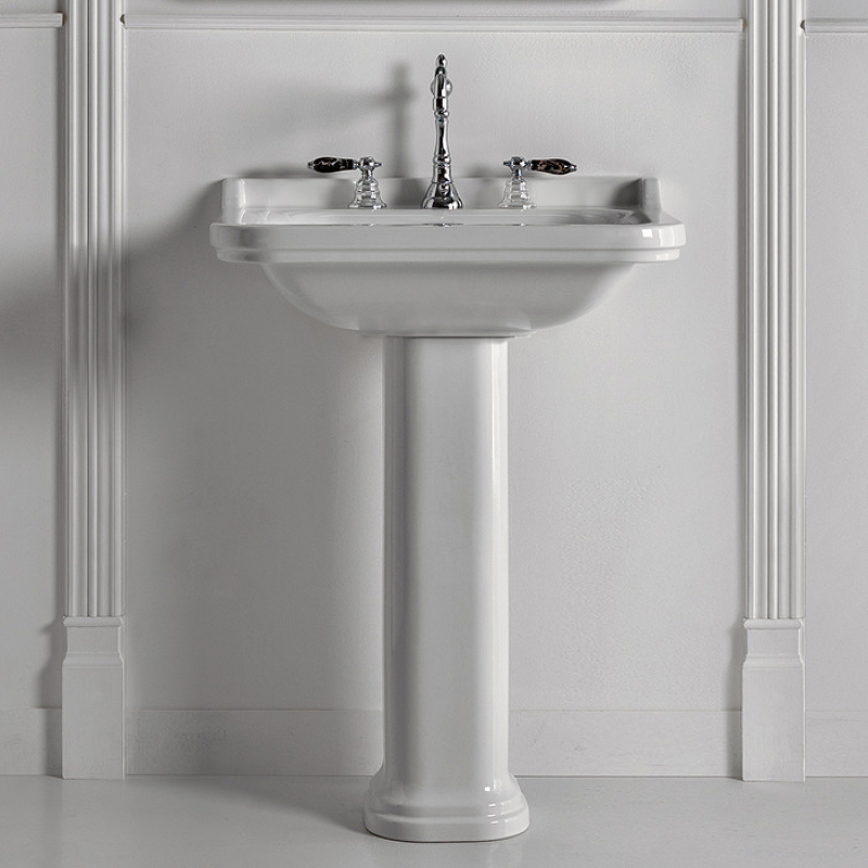 Раковина Kerasan Waldorf 80 4141K1bi/cr*3 Белая от магазина ЛесКонПром.ру