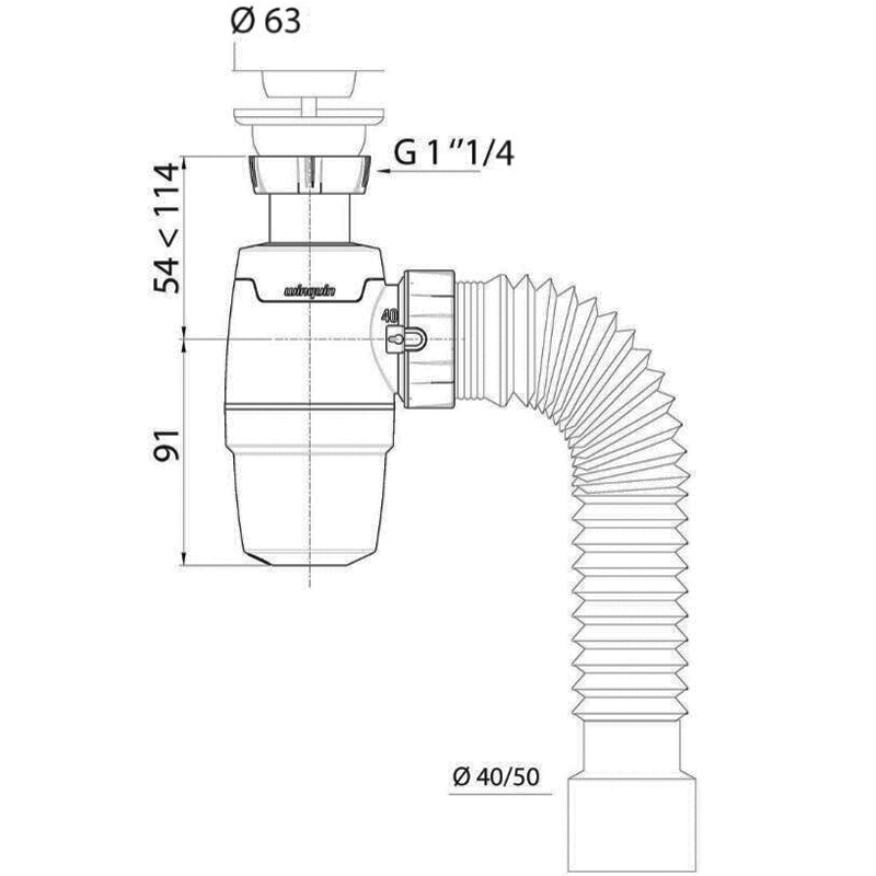 Сифон для раковины Wirquin Neo 30987065 Белый от магазина ЛесКонПром.ру