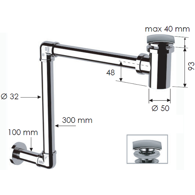 Сифон для раковины Remer 985S Хром от магазина ЛесКонПром.ру