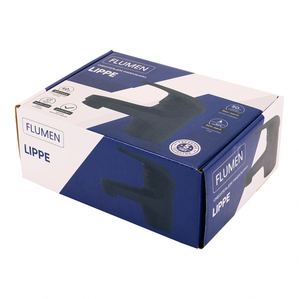 Смеситель для раковины FLUMEN Lippe черный от магазина ЛесКонПром.ру