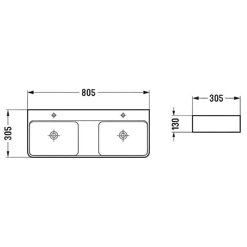 Раковина Comforty 80 78694 00-00012246 двойная Белая от магазина ЛесКонПром.ру