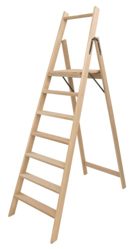 Стремянка деревянная односторонняя со ступенями Hoz-Block Электрик 7 ступеней (арт. СДЭ-7) от магазина ЛесКонПром.ру