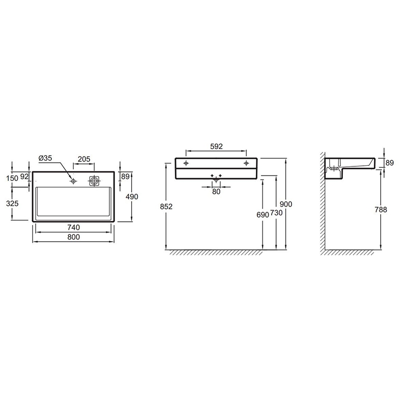 Раковина Jacob Delafon Terrace 80 EXD112-00 без подсветки от магазина ЛесКонПром.ру
