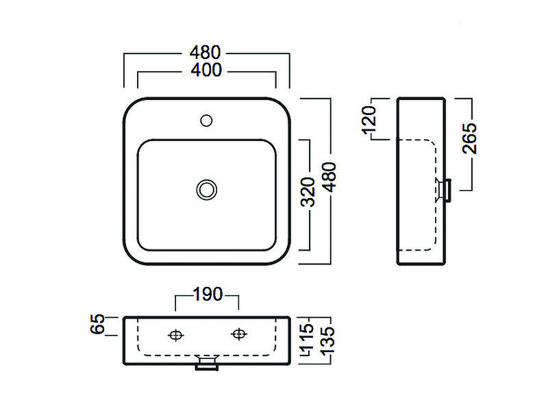 Раковина Hatria Happy Hour 48 Y0M701 Белая от магазина ЛесКонПром.ру