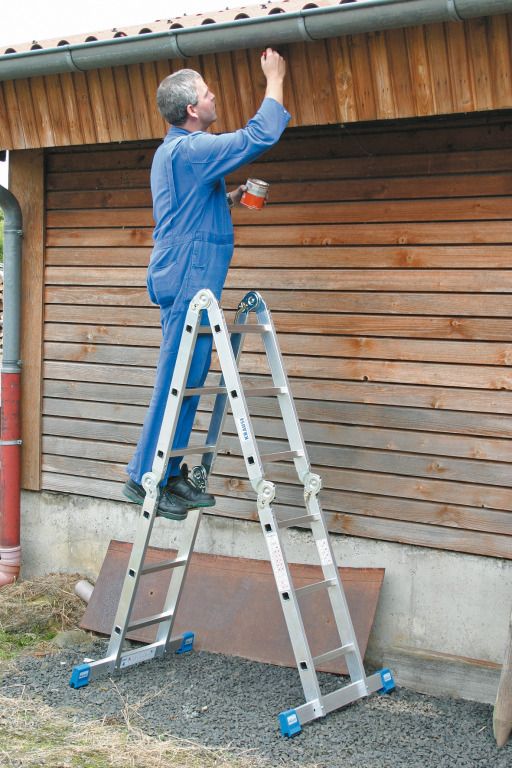 Универсальная алюминиевая шарнирная лестница-трансформер STABILO 4Х3 KRAUSE арт.123510 от магазина ЛесКонПром.ру