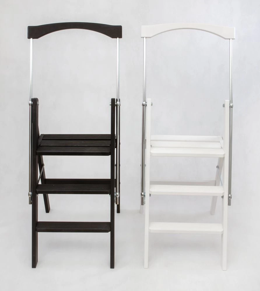 Стремянка деревянная Hoz-Block Серж 3 ступени Черная (арт. СДР-3Ч) от магазина ЛесКонПром.ру