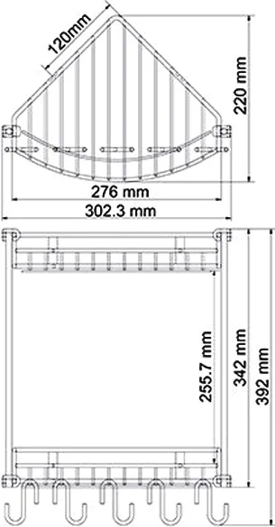 Полка Wasserkraft K-1222 2-ярусная, с крючками от магазина ЛесКонПром.ру