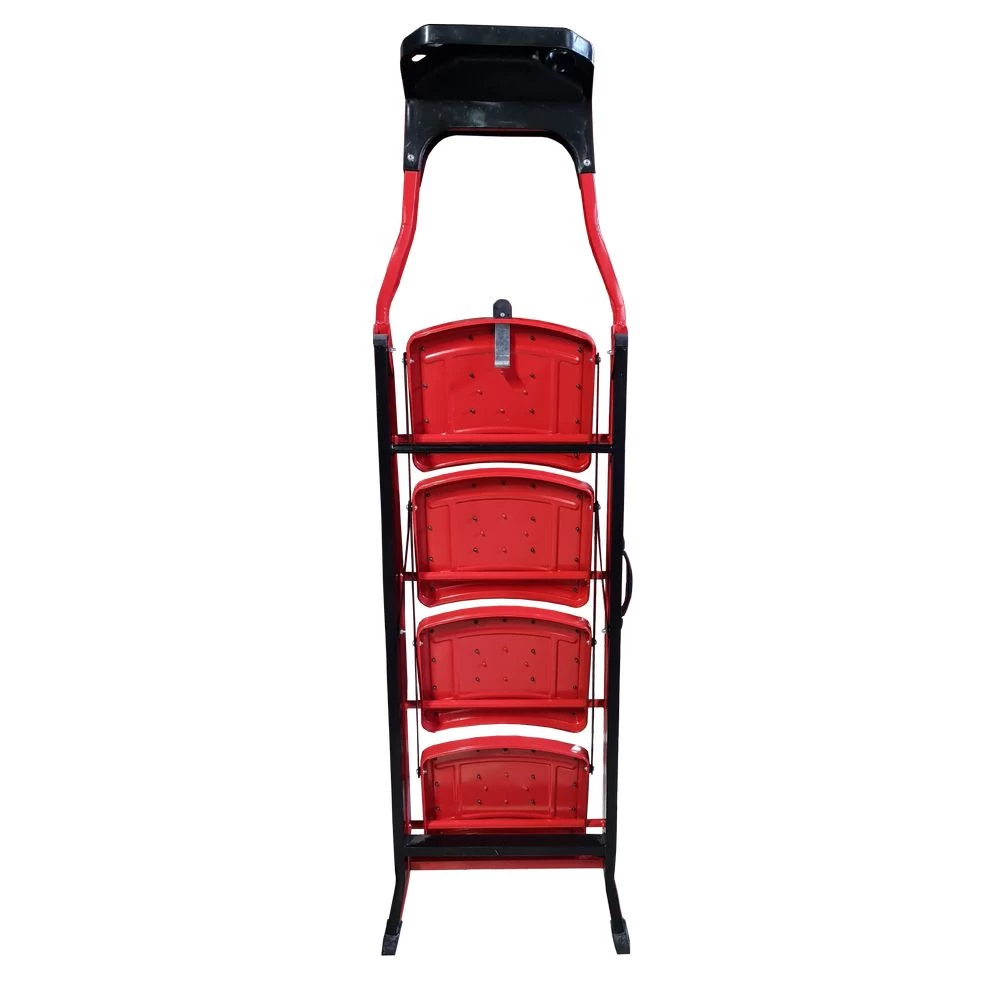 Стремянка стальная с 7 широкими ступенями SAMA красного цвета (арт.S-7К) от магазина ЛесКонПром.ру