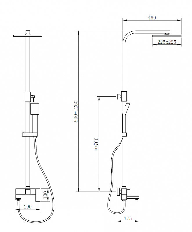 Душевая система Abber Daheim AF8216 Хром от магазина ЛесКонПром.ру