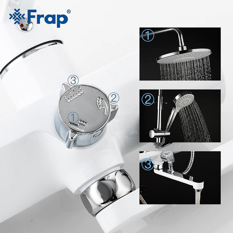 Душевая система Frap F2441 Белая Хром от магазина ЛесКонПром.ру