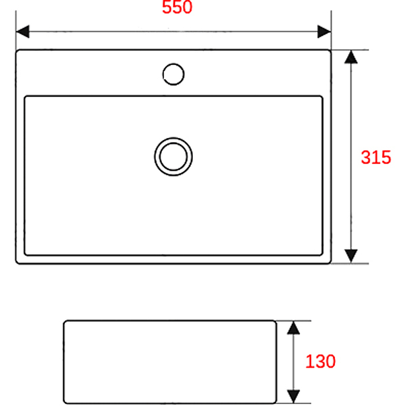 Раковина Mira 55 MR-5532 Белая от магазина ЛесКонПром.ру