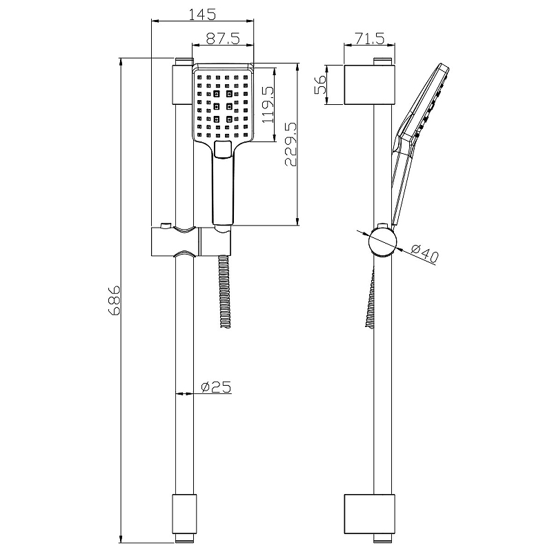 Душевой гарнитур Rossinka AC-27 Хром от магазина ЛесКонПром.ру