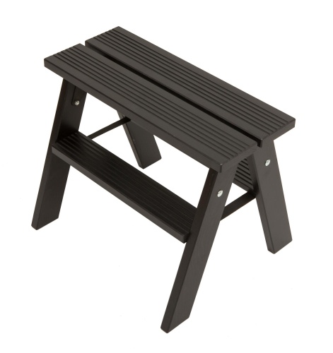 Стремянка двухсторонняя деревянная Hoz-Block Марк 2 ступени Черная (арт. ДДС-2Ч) от магазина ЛесКонПром.ру