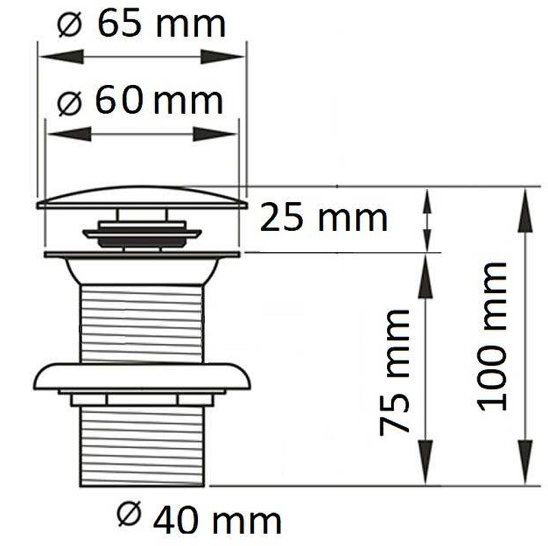 Донный клапан CeramaLux RD002 без перелива от магазина ЛесКонПром.ру