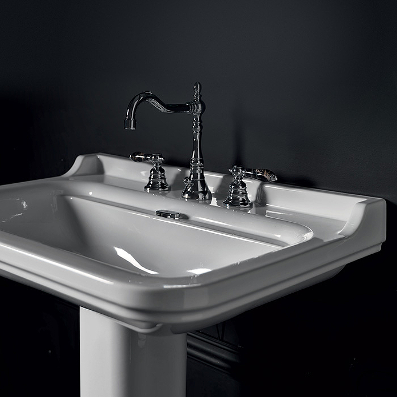 Раковина Kerasan Waldorf 80 4141K1bi/cr*3 Белая от магазина ЛесКонПром.ру